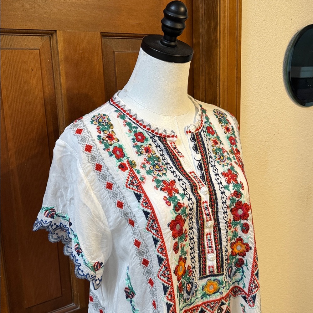 Johnny Was Multicolor Embroidered Tunic Size L - Picture 6 of 10